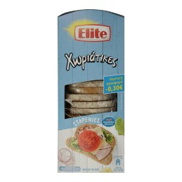 ELITE | Φρυγανιές Σταρένιες Χωριάτικες Χωρίς Αλάτι 240gr Έκπτωση 0.30Ε (0.30E)