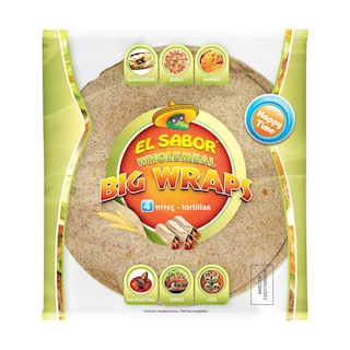 EL SABOR | Πίτες Tortillas Big Wraps Ολικής Άλεσης 245g
