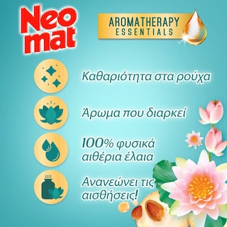 NEOMAT | Υγρό Πλυντηρίου Ρούχων Λωτός Μπαλί & Έλαιο Αμυγδάλου 60 Μεζούρες