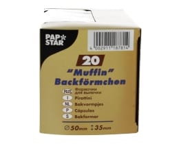 - | Θήκες Ψησίματος Muffin Λευκές 20 Τεμάχια