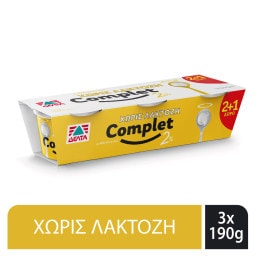 COMPLET | Επιδόρπιο Γιαουρτιού Χωρίς Λακτόζη 3x190g 2+1 Δώρο