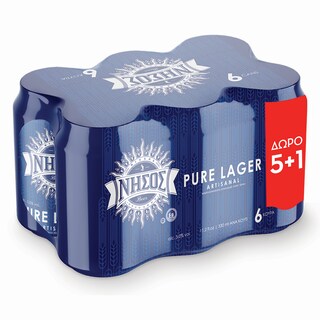 ΝΗΣΟΣ | Μπύρα Pure Lager Κουτί 6x330ml 5+1 Δώρο