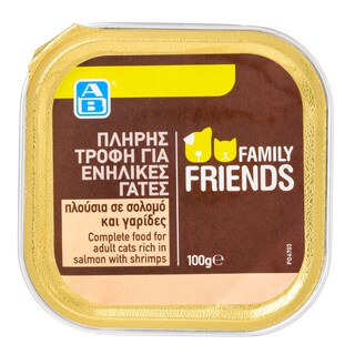 FAMILY FRIENDS | Γατοτροφή Σολομός και Γαρίδες 100g