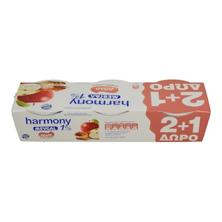 HARMONY | ΕΠΙΔΟΡΠΙΟ ΓΙΑΟΥΡΤΙΟΥ 1 % ΜΗΛΟ ΣΤΑΦΙΔΑ ΚΑΝΕΛΛΑ 2 Χ 200 GR