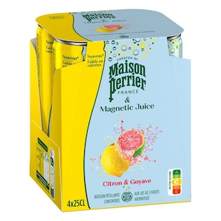 PERRIER | Ανθρακούχο Νερό Maison Perrier Λεμόνι και Γκουάβα 4x250ml