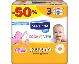 SEPTONA | SEPTONA WIPES CHAM ΜΕ ΧΑΜΟΜΗΛΙ 3 Χ 64 ΤΕΜ
