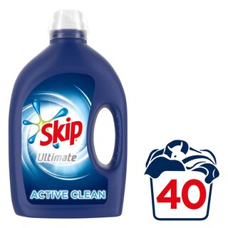SKIP | Υγρό Πλυντηρίου Ρούχων Ultimate Active Clean 40 Μεζούρες
