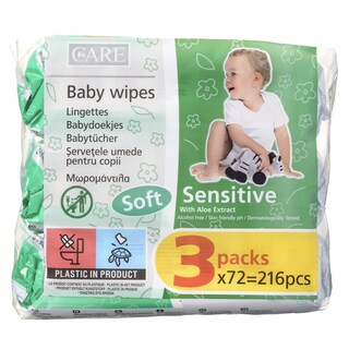 CARE | Μωρομάντηλα Sensitive 3x72 Τεμάχια