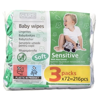 CARE | Μωρομάντηλα Sensitive 3x72 Τεμάχια