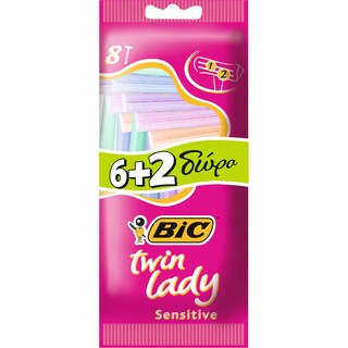 BIC | TWIN LADY | ΞΥΡΙΣΤΙΚΗ ΜΗΧΑΝΗ ΜΙΑΣ ΧΡΗΣΗΣ ΣΑΚΟΥΛΑ 8 ΤΕΜ