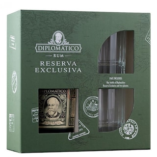 DIPLOMATICO | Ρούμι Diplomatico Reserva Exclusiva 700ml + 2 Ποτήρια