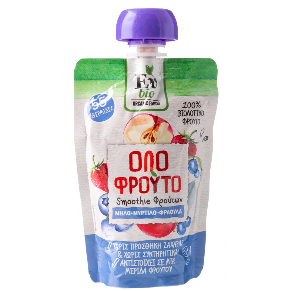 Smoothie Φρούτων Bio Μήλο Μύρτιλο Φράουλα 100g