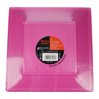 - | ΠΙΑΤΑ ΠΛΑΣΤΙΚΑ ΤΕΤΡΑΓΩΝΑ ΦΟΥΞΙΑ 23 CM 8 ΤΕΜ