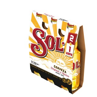 SOL | Μπύρα Exotic Lager Φιάλη 3x330ml 2+1 Δώρο