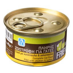 FAMILY FRIENDS | Γατοτροφή Πατέ Κοτόπουλο & Γαλοπούλα 85g