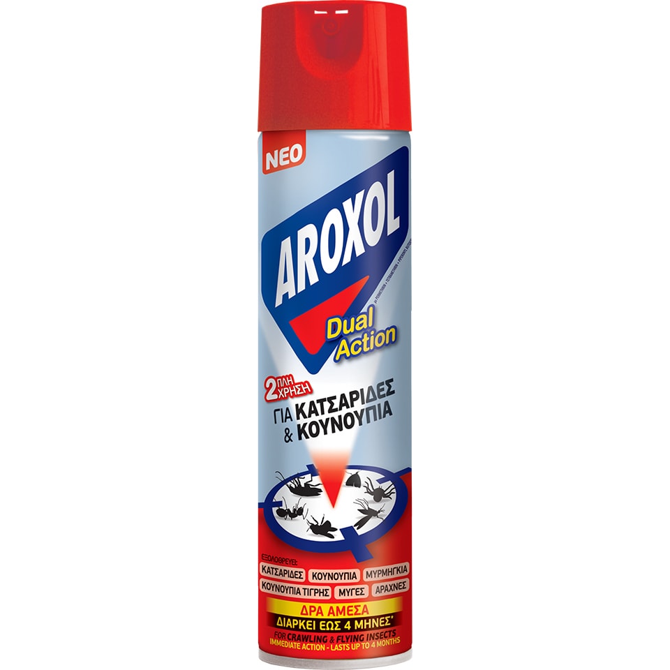 AROXOL Εντομοκτόνο Spray Dual Action Βαδιστικά & Ιπτάμενα Έντομα 300ml