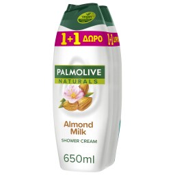 PALMOLIVE | Αφρόλουτρο Naturals Γάλα & Aμύγδαλο 650ml 1+1 Δώρο