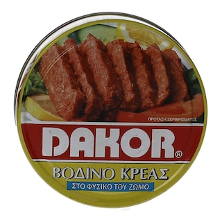 DAKOR | ΚΡΕΑΣ ΣΕ ΚΟΝΣΕΡΒΑ CORN BEEF ΒΟΔΙΝΟ 200 GR