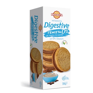ΒΙΟΛΑΝΤΑ | Μπισκότα Digestive Γεμιστά 0% Ζάχαρη Ταχίνι & Κακάο 200g