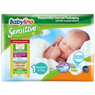 BABYLINO | Πάνες Μωρού Sensitive Χαμομήλι Νο1 28 Τεμάχια