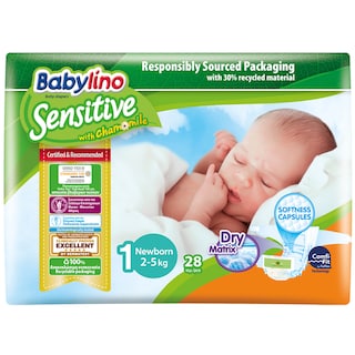 BABYLINO | Πάνες Μωρού Sensitive Χαμομήλι Νο1 28 Τεμάχια