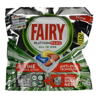 FAIRY | Κάψουλες Πλυντηρίου Πιάτων Platinum Plus Lemon 20 τεμάχια