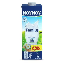 ΝΟΥΝΟΥ | FAMILY | Αγελαδινό Γάλα Υψηλής Θερμικής Επεξεργασίας Πλήρες 1lt Έκπτωση 0.20Ε