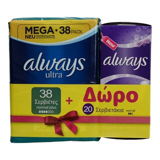 ALWAYS | ΣΕΡΒΙΕΤΕΣ ULTRA NORMAL PLUS GIGA PACK 38 TEM