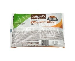 LOVEPET | Γατοτροφή Πουλερικά και Βοδινό 4x100g