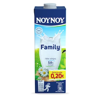 ΝΟΥΝΟΥ | FAMILY | Αγελαδινό Γάλα Υψηλής Θερμικής Επεξεργασίας Πλήρες 1lt Έκπτωση 0.20Ε