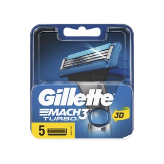 GILLETTE | Ανταλλακτικά Ξυριστικής Μηχανής Mach3 Turbo 5 Τεμάχια