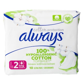 ALWAYS | ΣΕΡΒΙΕΤΕΣ-ΣΕΡΒΕΤΑΚΙΑ-ΤΑΜΠΟΝ Cotton Protection Ultra Long Μέγεθος 2 10 Τεμάχια