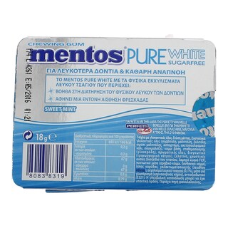 MENTOS | PURE WHITE | ΤΣΙΚΛΕΣ ΓΛΥΚΙΑ ΜΕΝΤΑ 18 GR