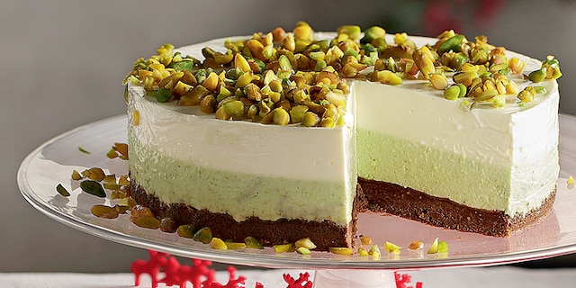 Δίχρωμο cheesecake σοκολάτα-φιστίκι