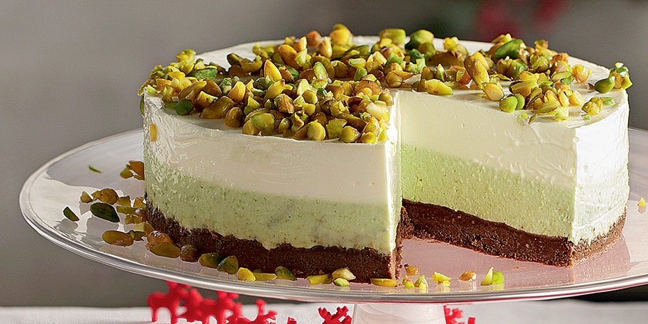 Δίχρωμο cheesecake σοκολάτα-φιστίκι