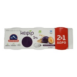 ΟΛΥΜΠΟΣ | Γιαούρτι Κεφίρ Δαμάσκηνο Βρώμη 3x150gr 2+1 Δώρο