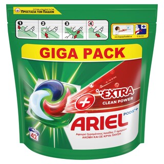 ARIEL | Kάψουλες Πλυντηρίου Ρούχων Allin1 Pods Extra Clean 42 Τεμάχια