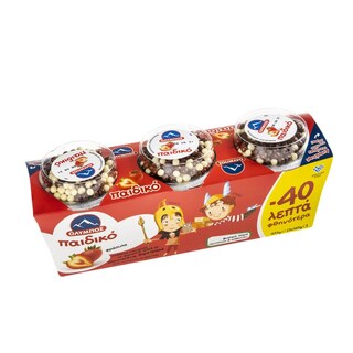 ΟΛΥΜΠΟΣ | Επιδόρπιο Γιαουρτιού Παιδικό Φράουλα 3x145g Έκπτωση 0.40Ε