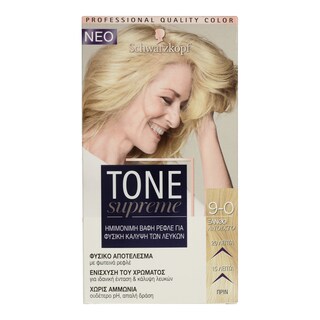 TONE SUPREME | Βαφή Μαλλιών Νο 9-0 Ξανθό Ανοιχτό 1 Τεμ.
