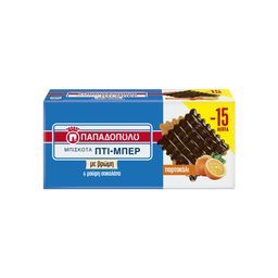 ΠΑΠΑΔΟΠΟΥΛΟΥ | ΠΤΙ ΜΠΕΡ | Μπισκότα Πτι Μπερ Βρώμη Πορτοκάλι Μαύρη Σοκολάτα 200g Έκπτωση 0.15Ε