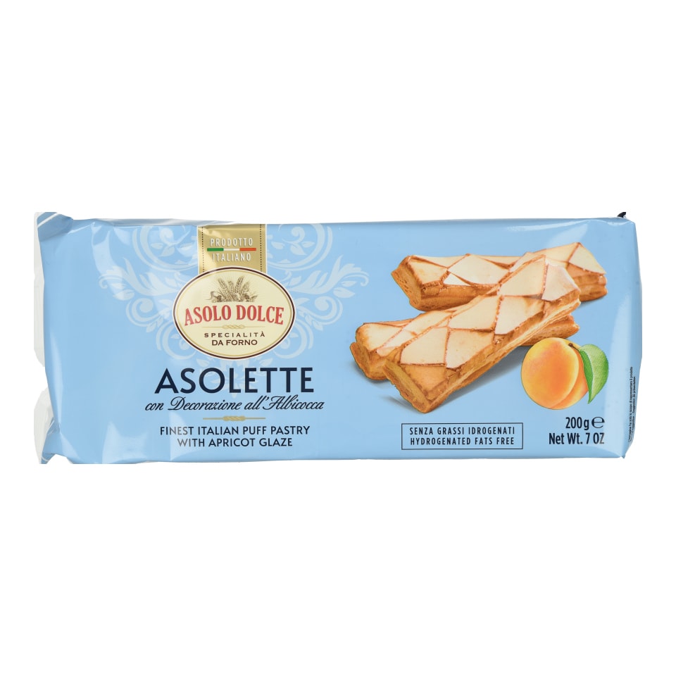 ASOLO DOLCE Σφολιατίνες Asolette με Γλάσο Βερίκοκο 200g