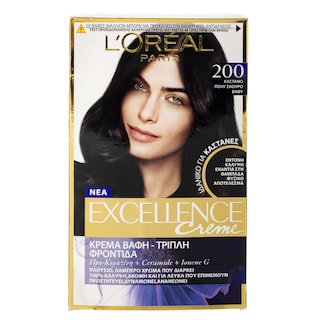 EXCELLENCE | Βαφή Μαλλιών Σετ Creme Νο 200 Καστανό Σκούρο Βαθύ 1 Τεμάχιο
