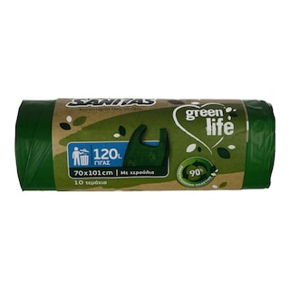 SANITAS | Σακούλες Απορριμμάτων Green Life Γίγας 70x101cm 10 Τεμάχια