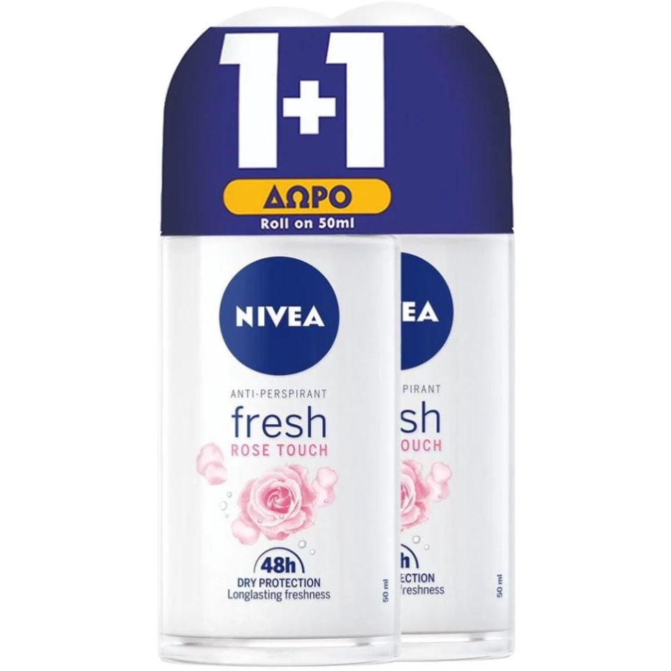 Αποσμητικό Roll On Fresh Rose Touch 50ml 1+1 Δώρο