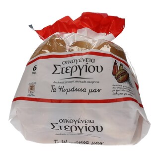 ΣΤΕΡΓΙΟΥ | ΑΡΤΟΣΚΕΥΑΣΜΑ HOT DOG 6 ΤΕΜΑΧΙΩΝ 330 GR