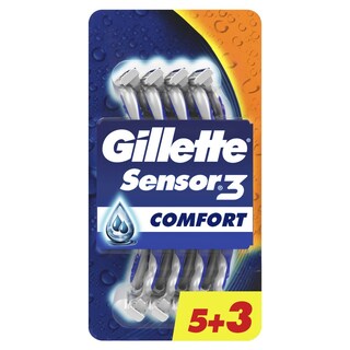 GILLETTE | Ξυραφάκια μιας Χρήσης Sensor 3 5+3 Τεμάχια Δώρο