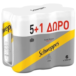 SCHWEPPES | Σόδα Κουτί 6x330ml 5+1 Δώρο