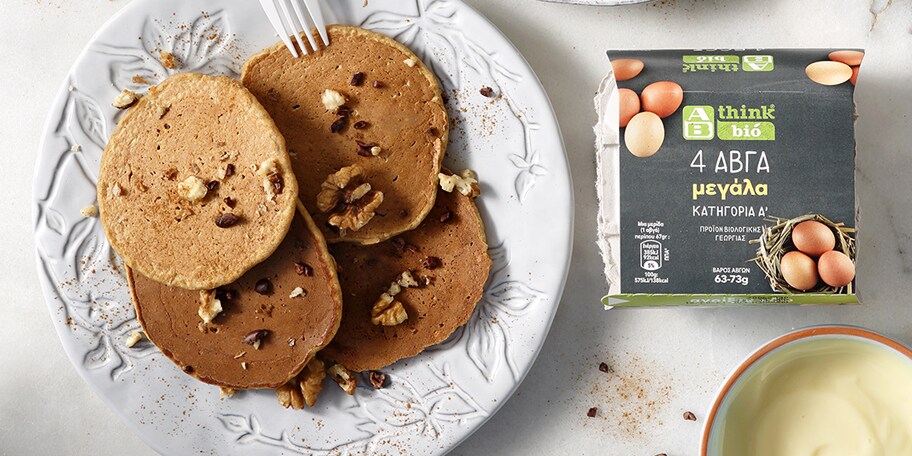 Carrot cake pancakes με γιαούρτι και χωρίς ίχνος αλευριού