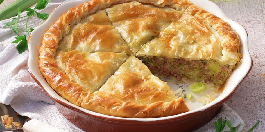 Χωριάτικη πρασοκιμαδόπιτα