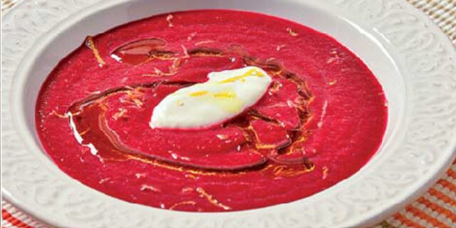 ΒΕΛΟΥΤΕ ΣΟΥΠΑ ΠΑΝΤΖΑΡΙ ΜΕ ΠΡΑΣΙΝΟ ΜΗΛΟ & ΚΡΕΜΑ